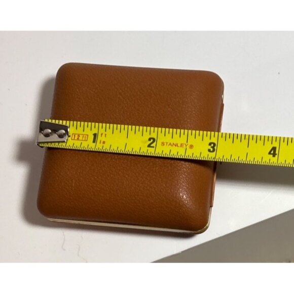 Wesclox Travel Alarm Clock Foldable Brown Faux Leather Case Taiwan Manual Wind - Picture 7 of 8